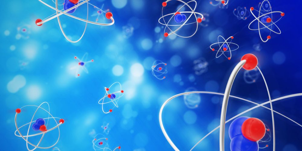 Abstract background of moving atoms. Abstract background of moving atoms.